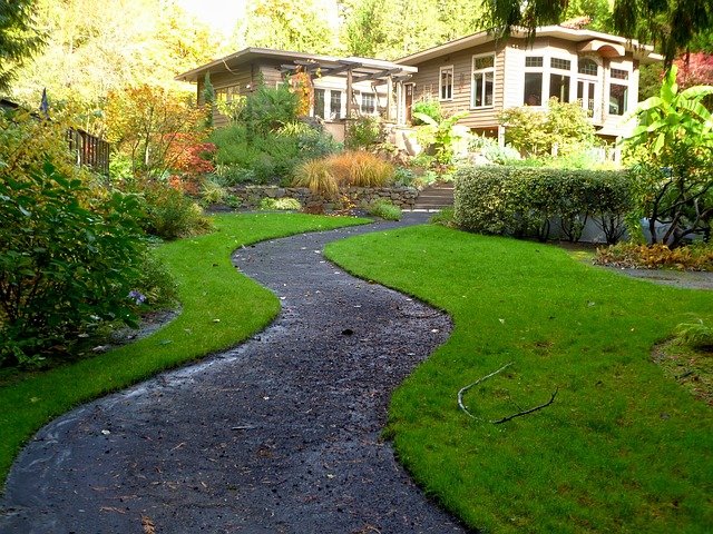 front yard with beautiful pathway representing Kelowna landscaping company