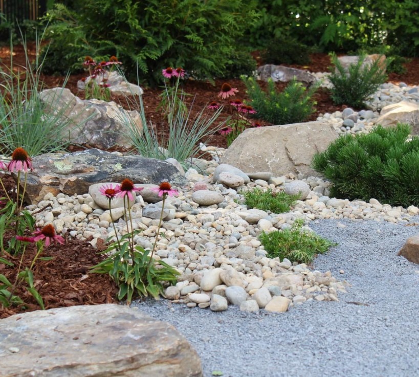 An image of low maintenance landscaping